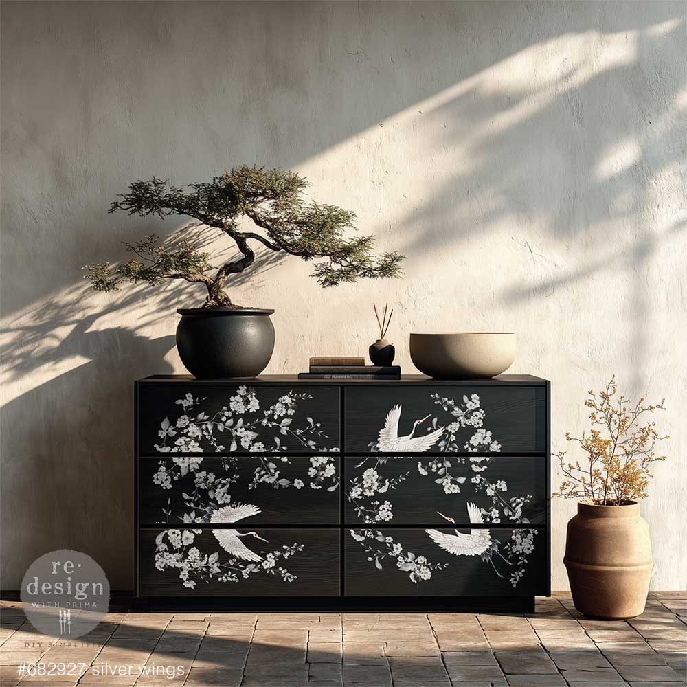 Redesign Decor Transfer - Large - Silver Wings