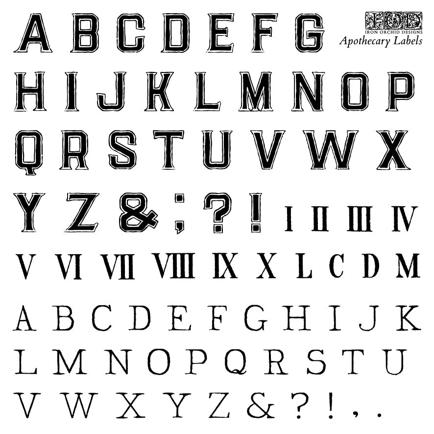 Iron Orchid Designs - Apothecary Labels Decor Stamp (6 x 6)