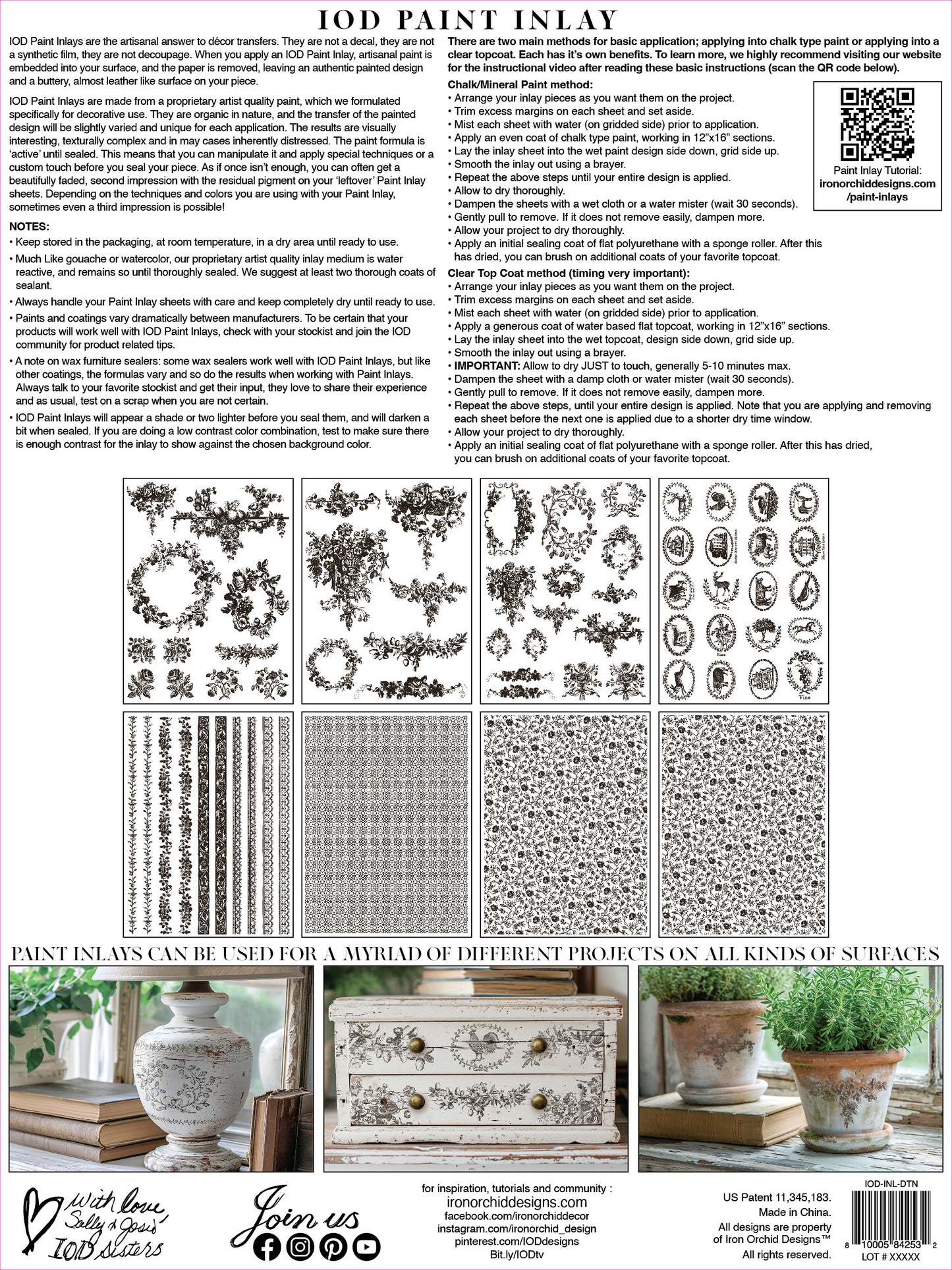 Iron Orchid Designs - Delft Traditions Noir Paint Inlay