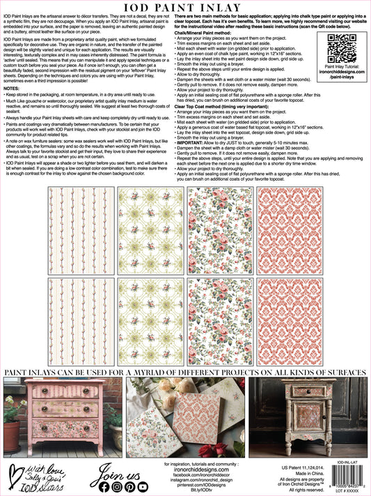 Iron Orchid Designs - Lattice Rose Paint Inlay