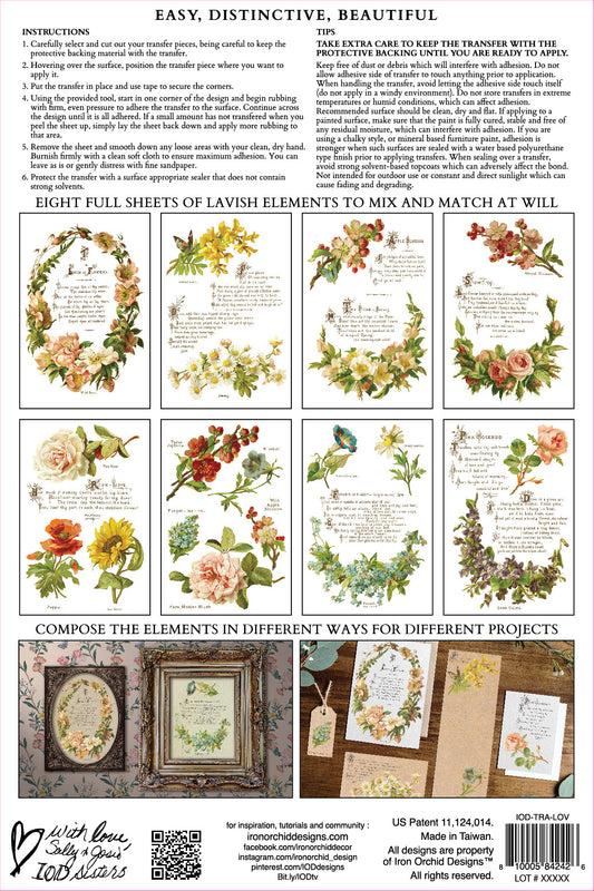 Iron Orchid Designs - Lover of Flowers Decor Transfer Pad