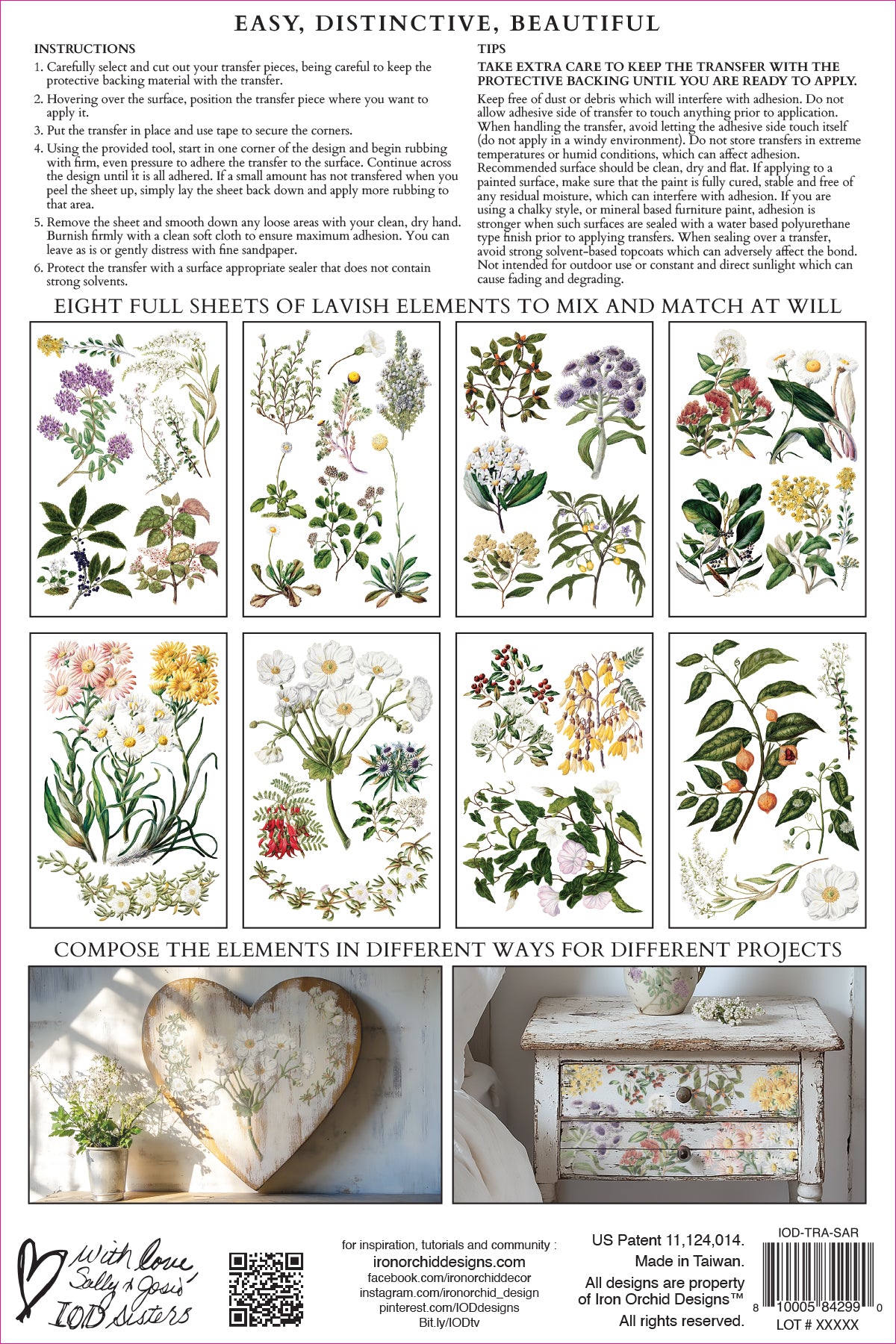 Iron Orchid Designs - Sarah Featon's Botanicals Decor Transfer Pad