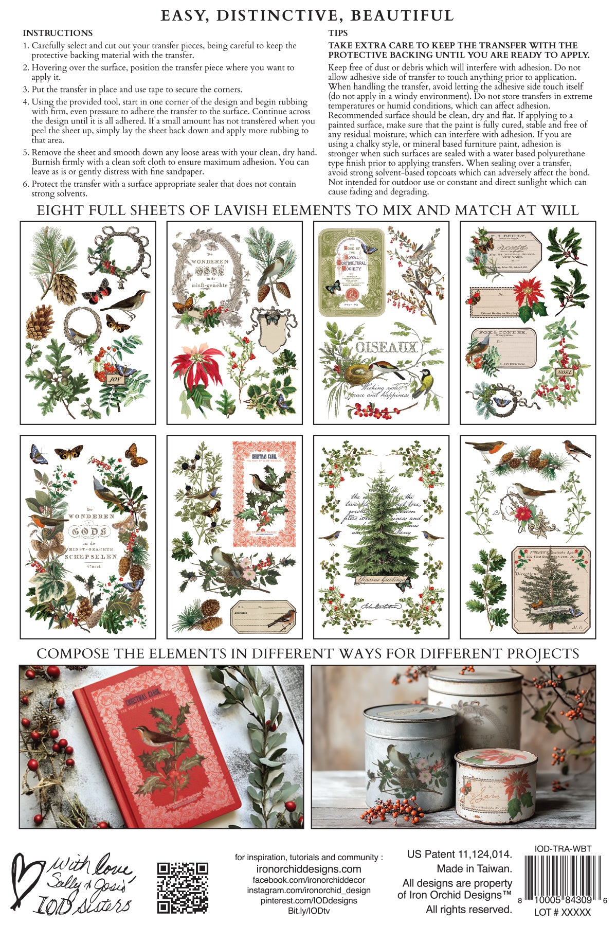 Iron Orchid Designs - Winter Botanist Decor Transfer Pad