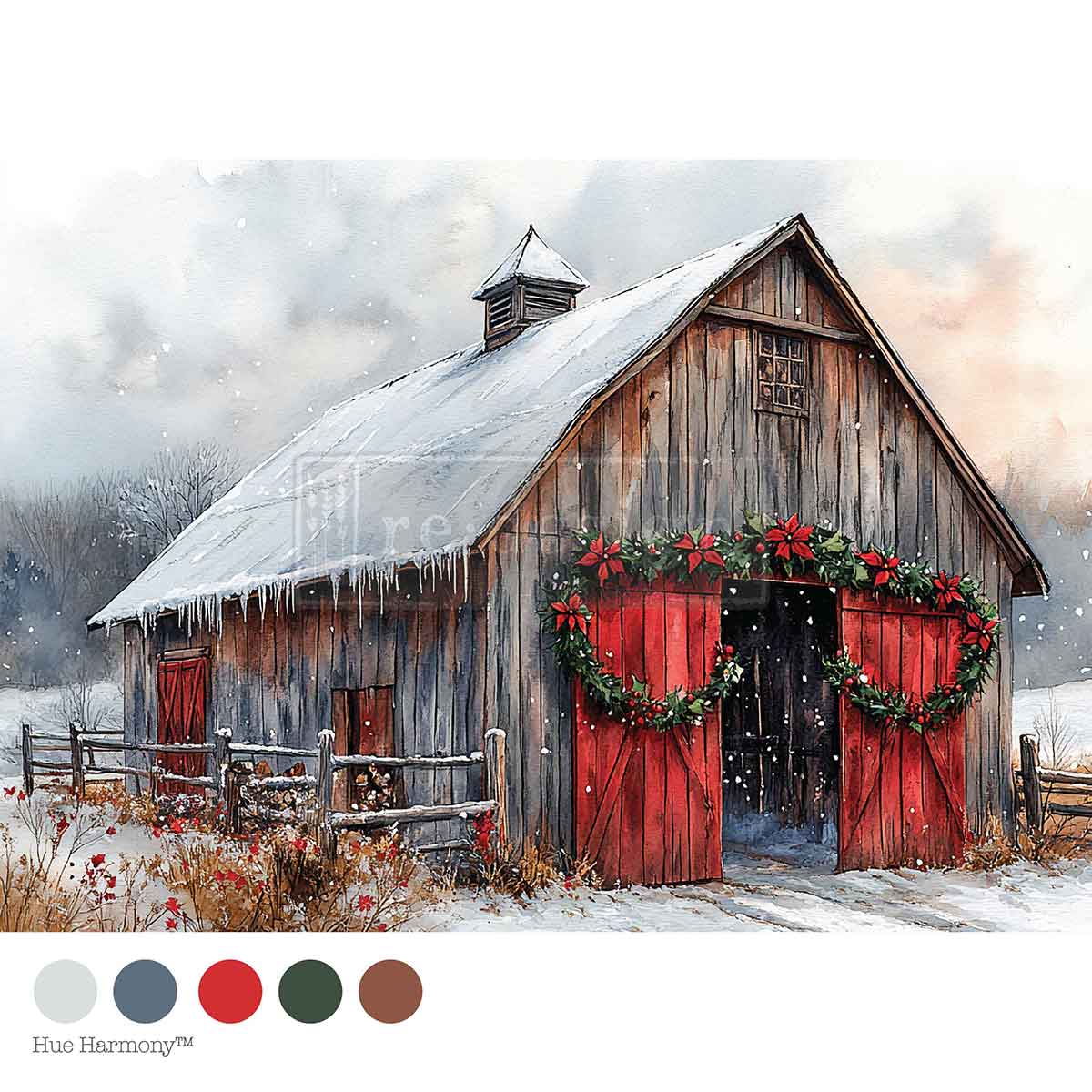 Redesign Decoupage Fiber (A4) - Cranberry Cabin