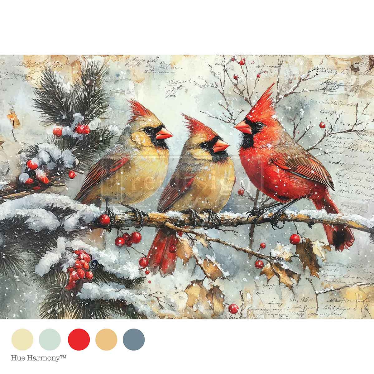 Redesign Decoupage Fiber (A4) - Crimson Noel