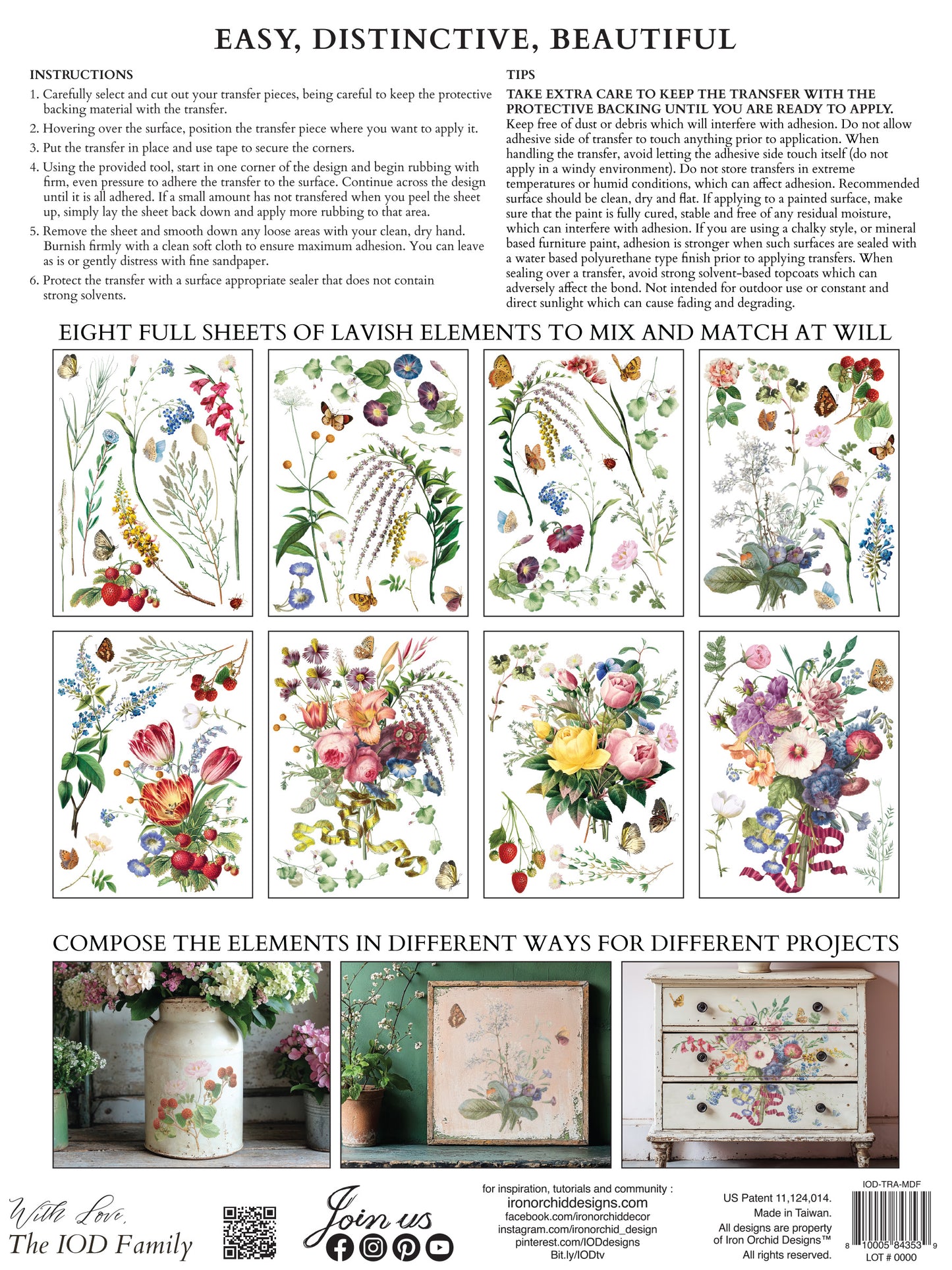 Iron Orchid Designs - Marche des Fleurs Decor Transfer Pad