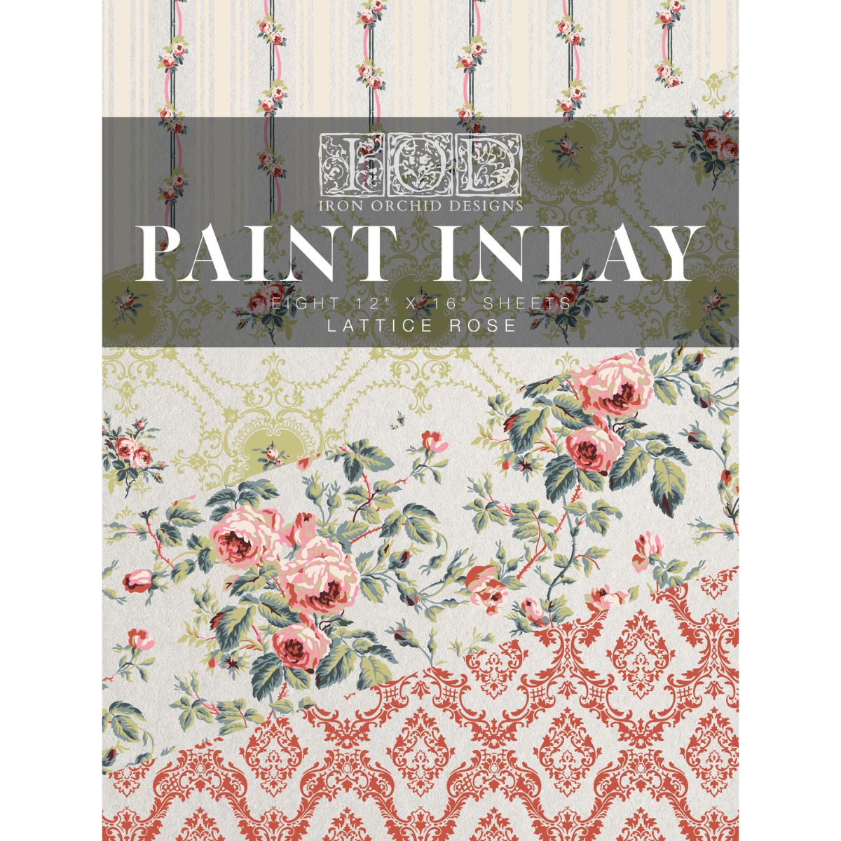Iron Orchid Designs - Lattice Rose Paint Inlay