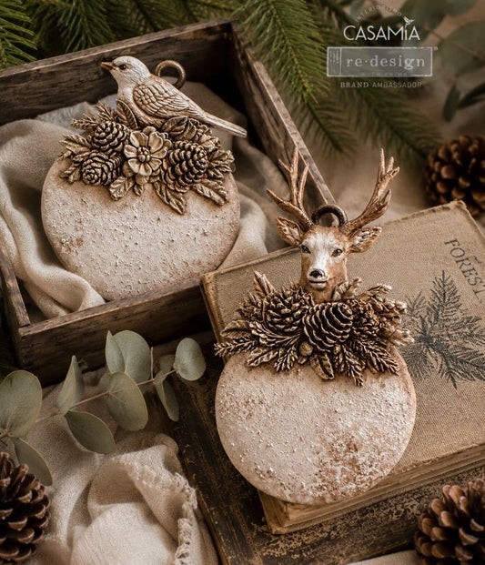 Redesign with Prima - Decor Moulds® - Evergreen Antler Emblem