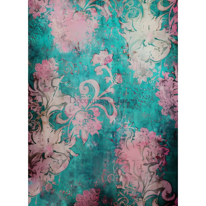 Decoupage Queen - Andy Skinner - Tattered Teal Decoupage Paper - Rustic River Home