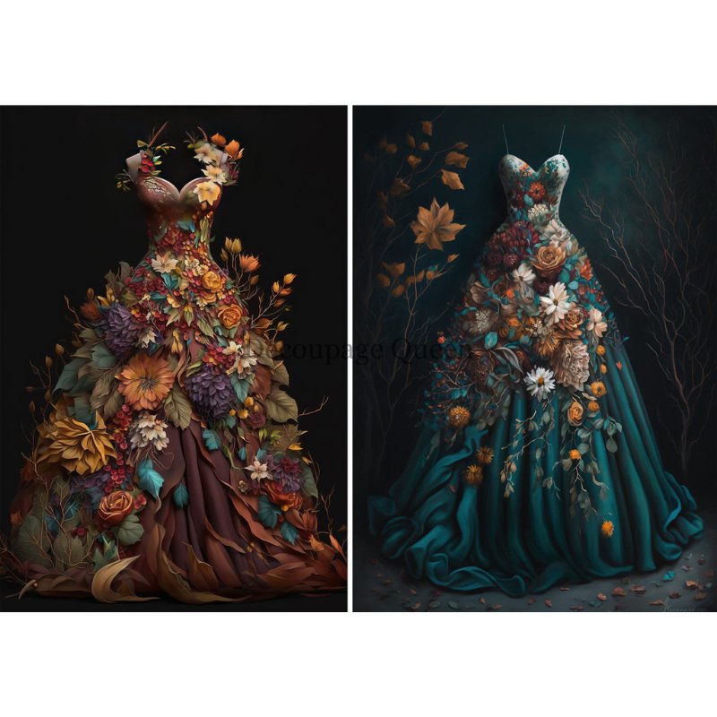 Decoupage Queen - Autumn Gowns Decoupage Paper - Rustic River Home