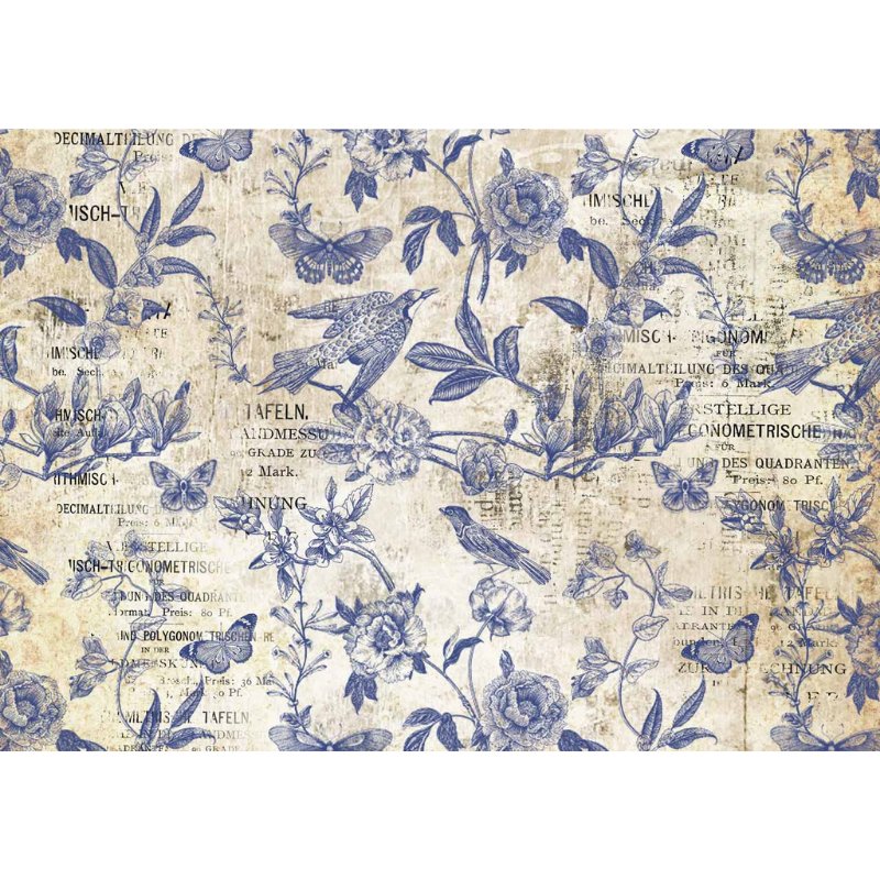 Decoupage Queen - Blue Flight Decoupage Paper - Rustic River Home