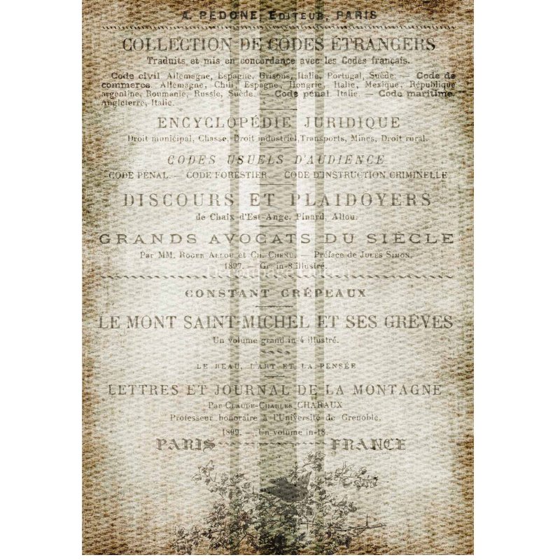 Decoupage Queen - French Grain Sack Decoupage Paper - Rustic River Home