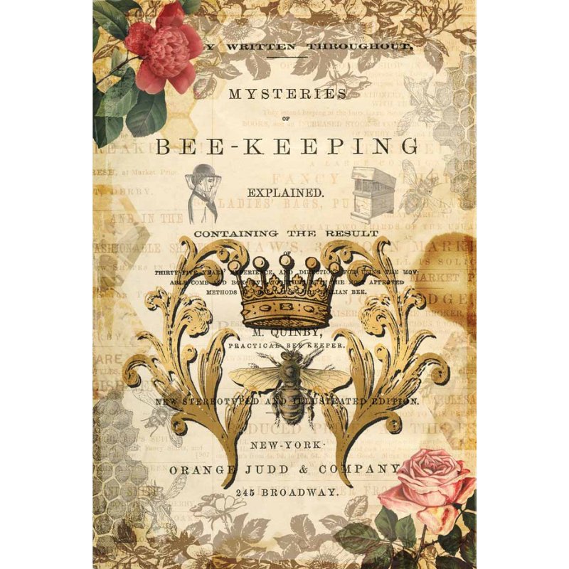 Decoupage Queen - The Art of Beekeeping Decoupage Paper - Rustic River Home