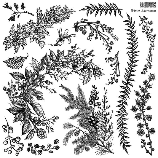 Iron Orchid Designs - Winter Adornment Decor Stamp - Rustic River Home