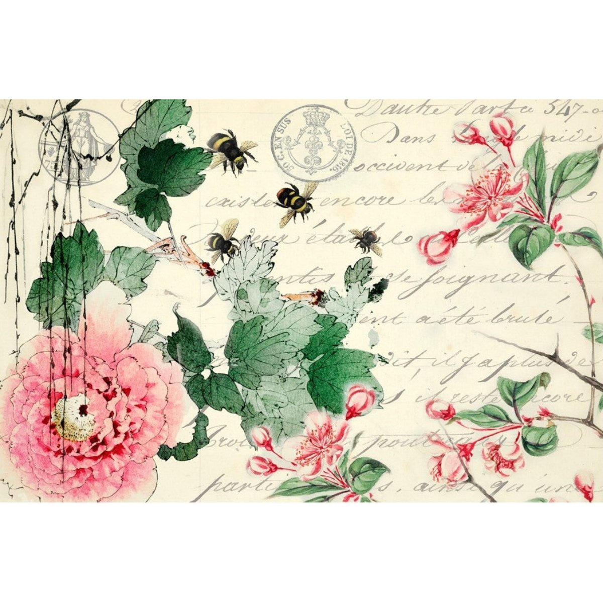 Roycycled Treasures - Cherry Blossoms Decoupage Paper - 20 x 30 in - Rustic River Home