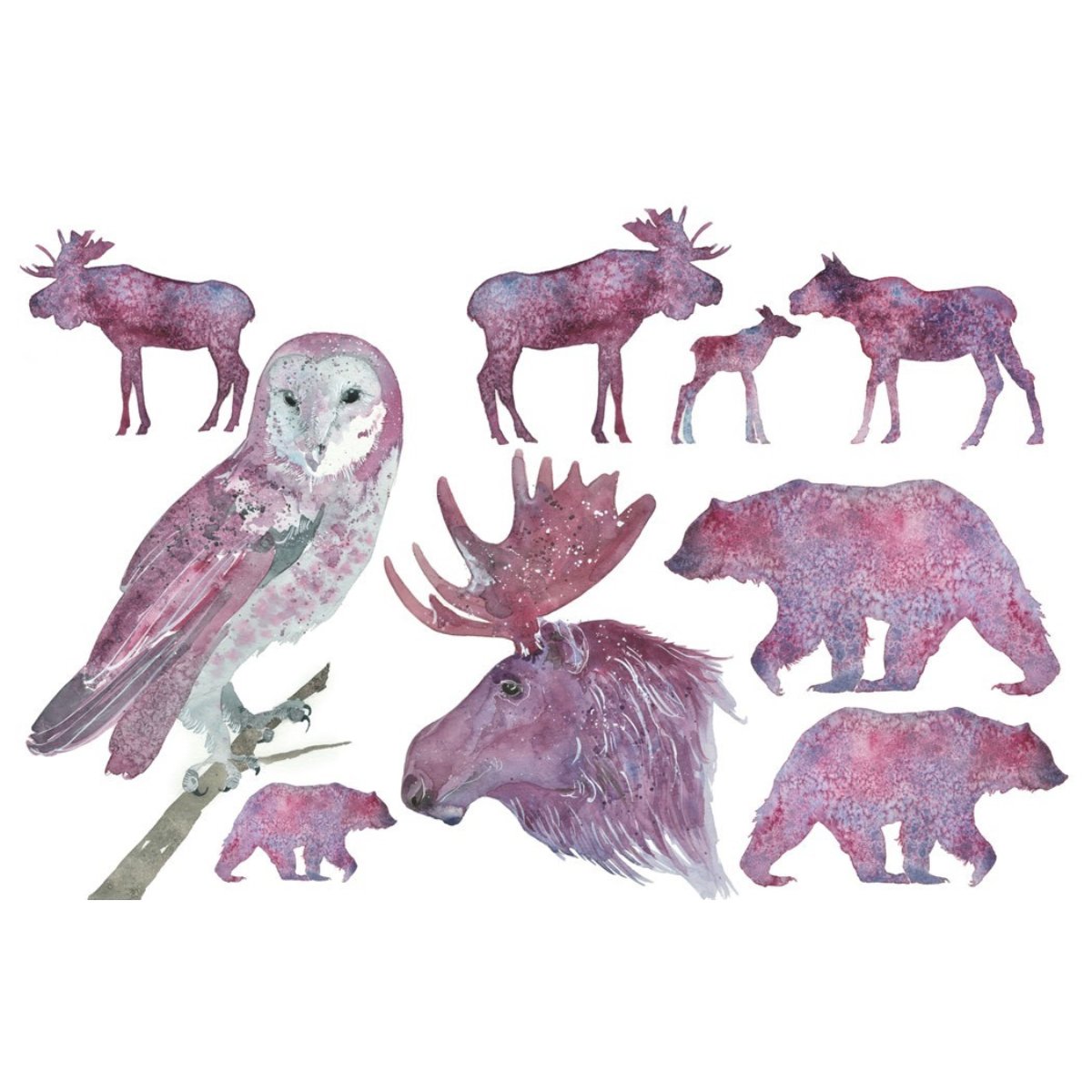 Roycycled Treasures - Fall Animal Silhouettes Decoupage Paper - 20x30in - Rustic River Home