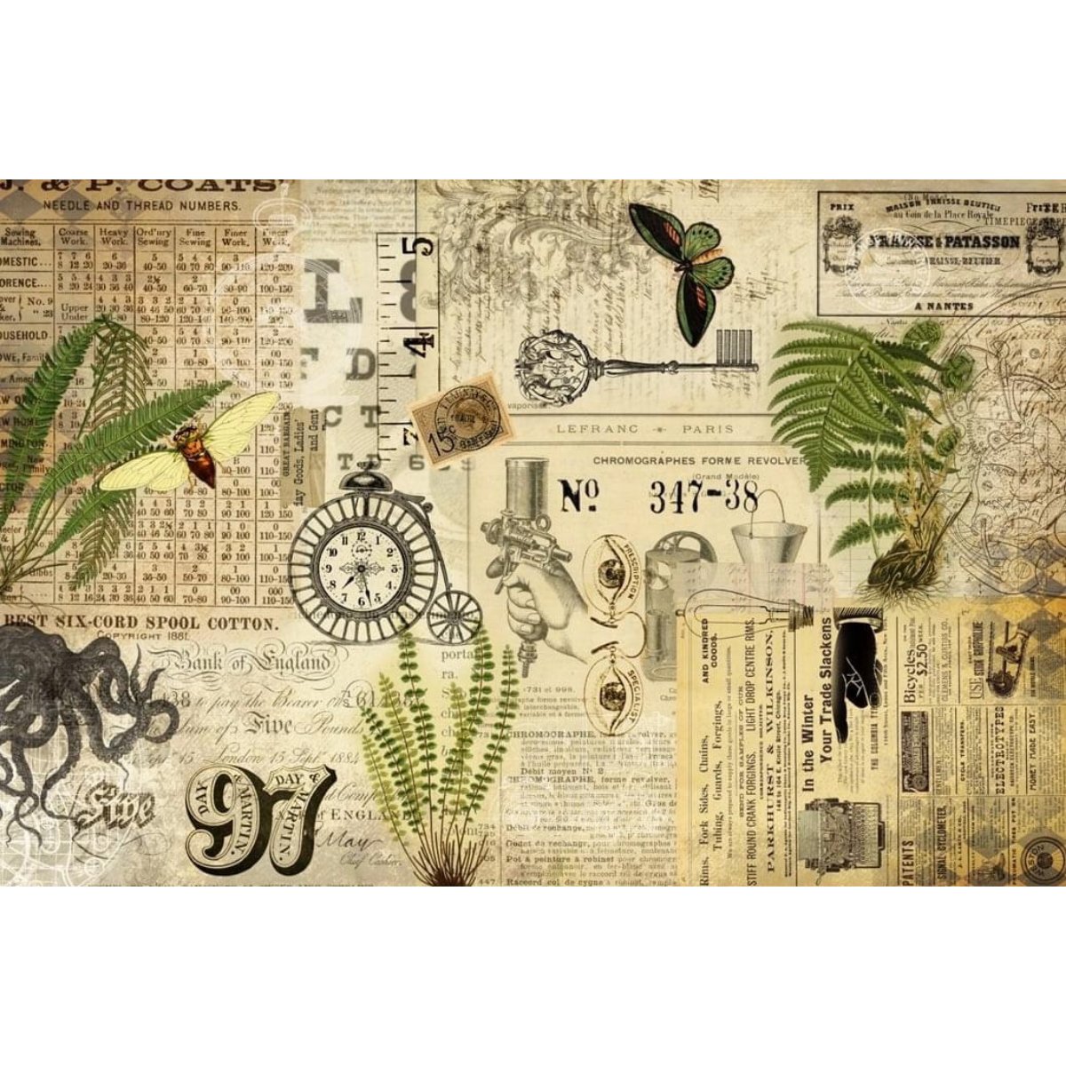 Roycycled Treasures - Industrial Masterboard Decoupage Paper - 20x30in - Rustic River Home