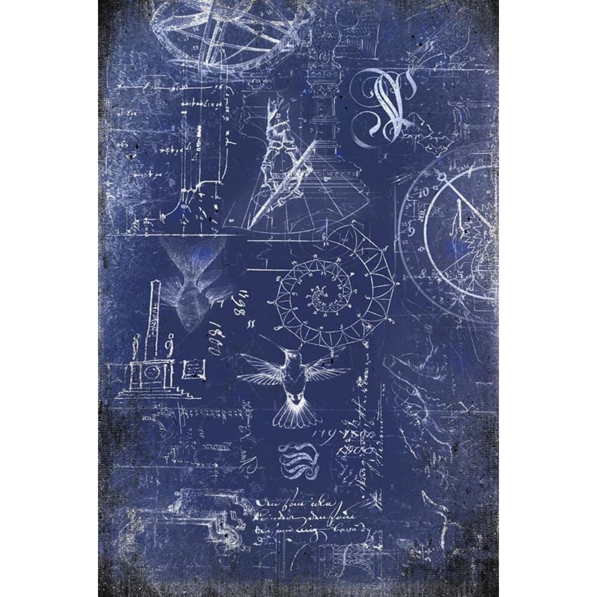 Roycycled Treasures - Renaissance Blueprint Decoupage Paper - 20 x 30 in - Rustic River Home