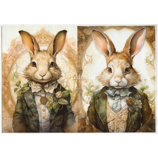 LaBlanche - A4 Decoupage Paper - Easter 3 - Dressed Up Bunny Two Pack