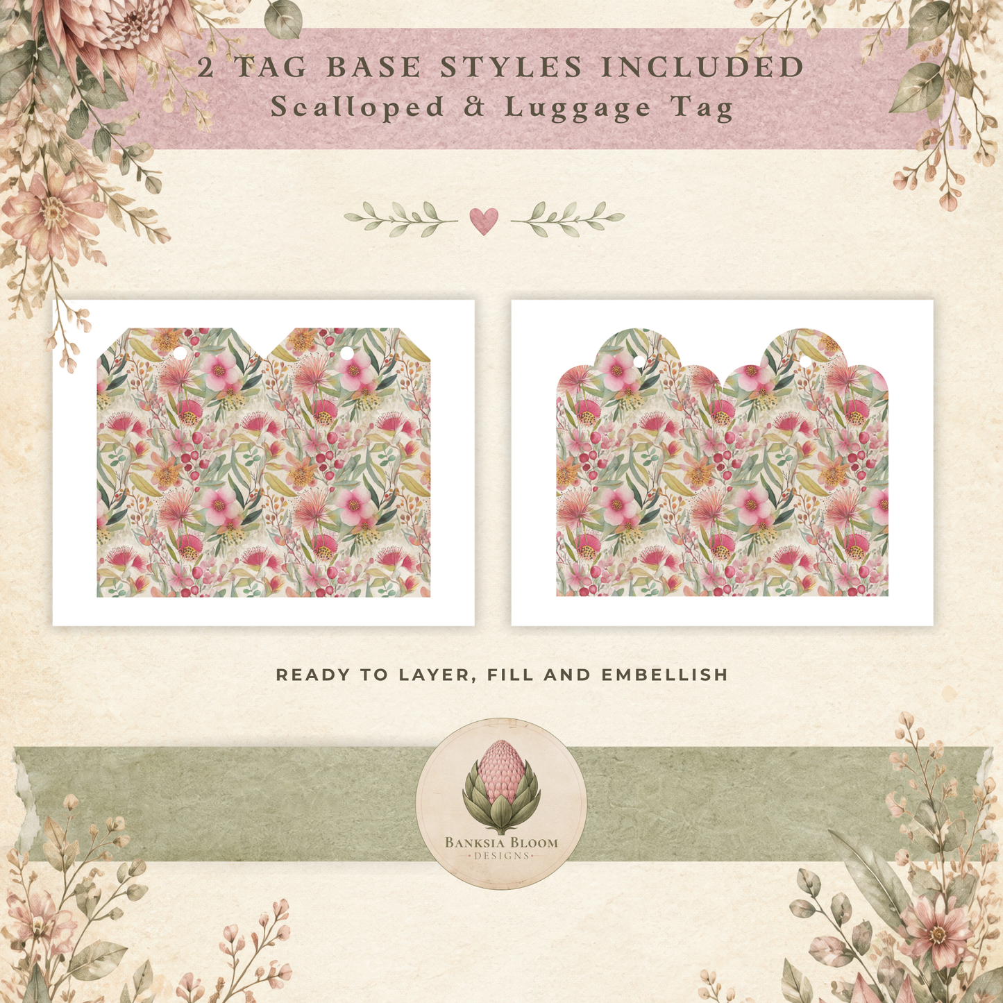 Blush & Banksia Loaded Tag Kit