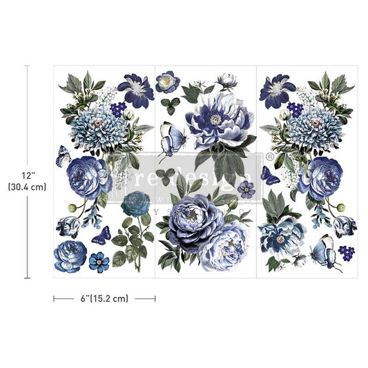 Redesign Decor Transfer - Mini  - Indigo Petals