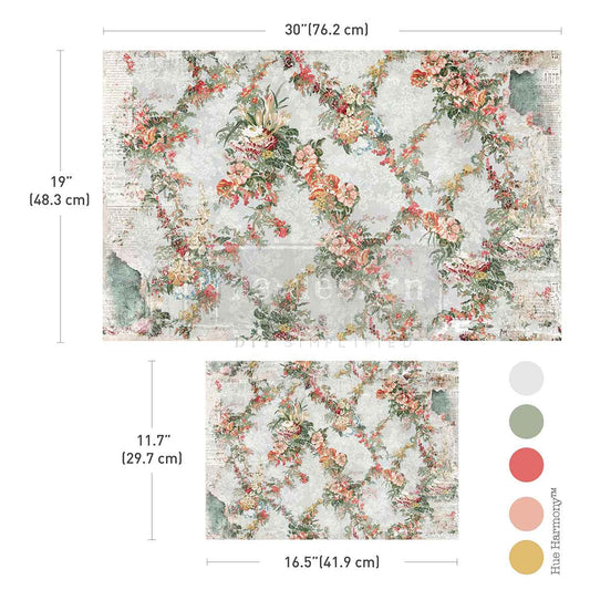 Redesign Decoupage Fiber Paper Set - Jardin Fleuri