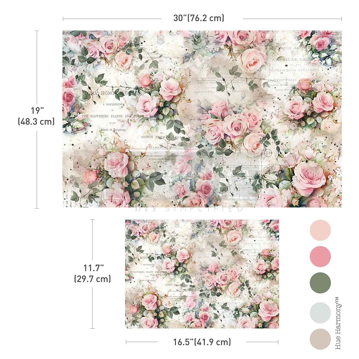 Redesign Decoupage Fiber Paper Set - Rosy Reverie