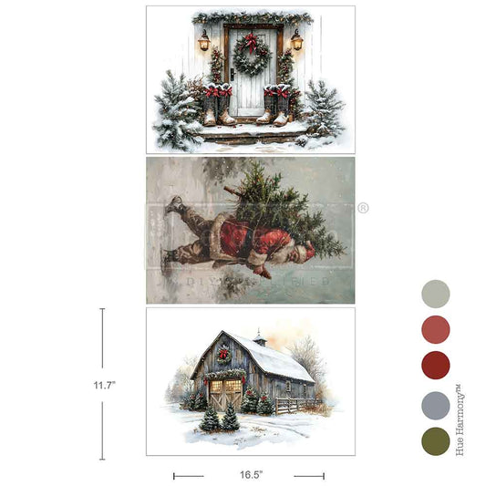 Redesign Decoupage Fiber (A3) - Santa's Woodland Stroll