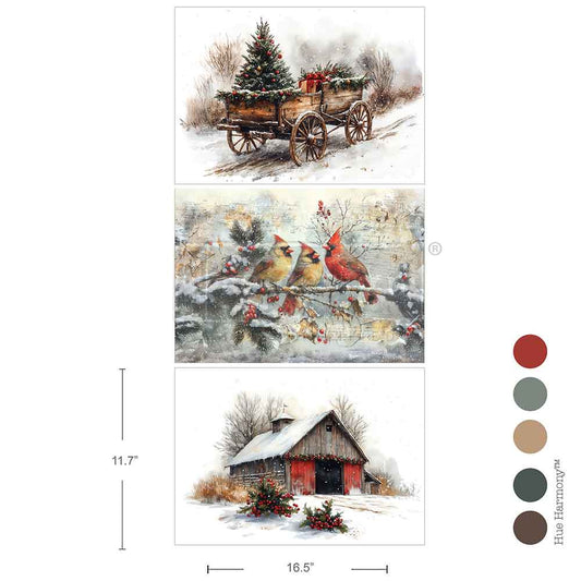 Redesign Decoupage Fiber (A3) - Christmas in the Countryside