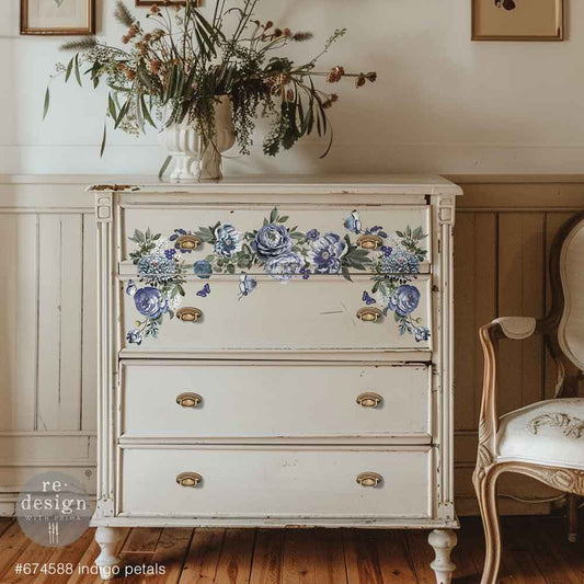 Redesign Decor Transfer - Mini  - Indigo Petals