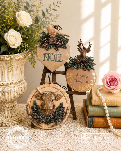 Redesign with Prima - Decor Moulds® - Evergreen Antler Emblem