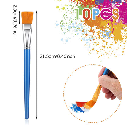 Prasacco 10 Pcs Flat Paint Brushes for Acrylic Painting, 1 Inch Art Paint Brushes Artist Painting Brush for Acrylic Watercolor Oil Detail Painting