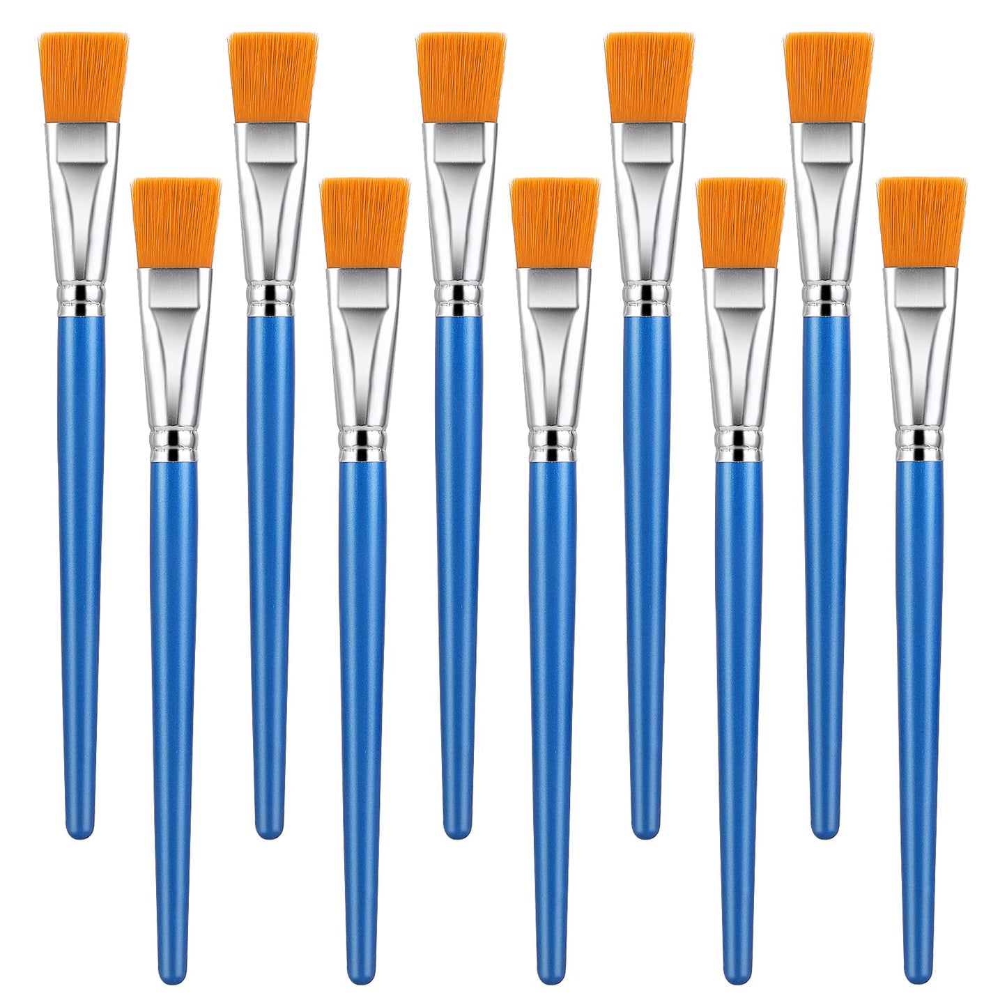 Prasacco 10 Pcs Flat Paint Brushes for Acrylic Painting, 1 Inch Art Paint Brushes Artist Painting Brush for Acrylic Watercolor Oil Detail Painting