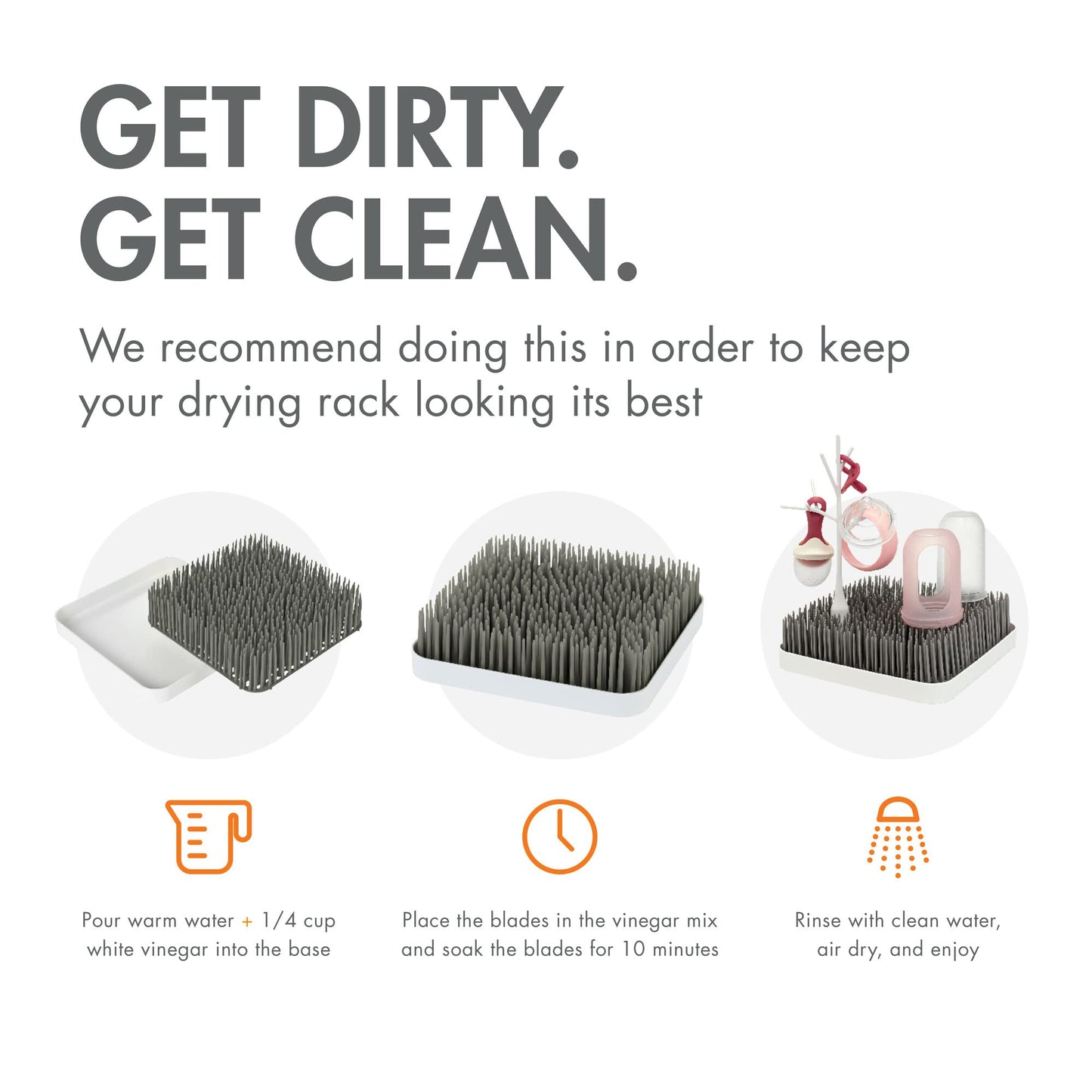 Boon Grass Countertop Drying Rack - Stormy Gray Set 1