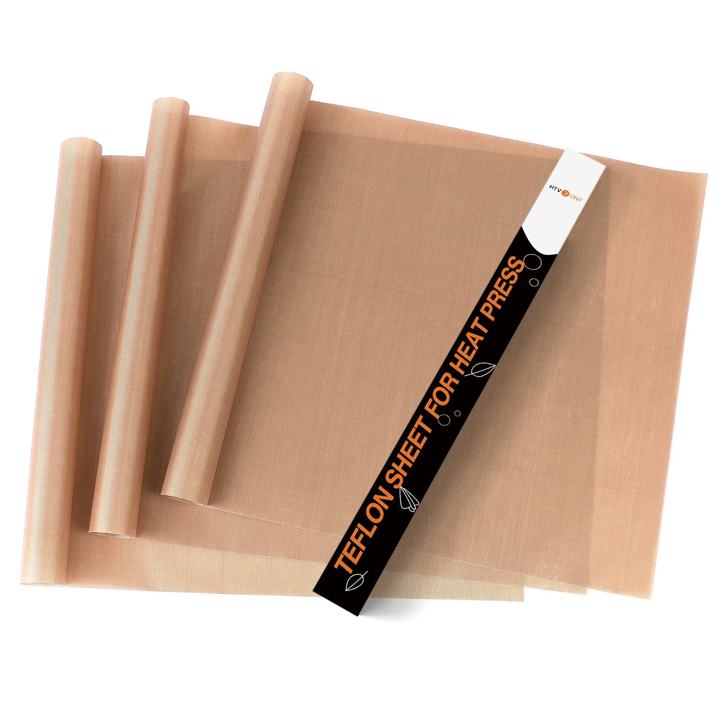 HTVRONT Teflon Sheets for Heat Press - 3 Pack Non Stick PTFE Teflon Sheet Reusable 12"x 16" Teflon Paper Heat Resistant Teflon Mat for Bake, Press, Iron (Brown)