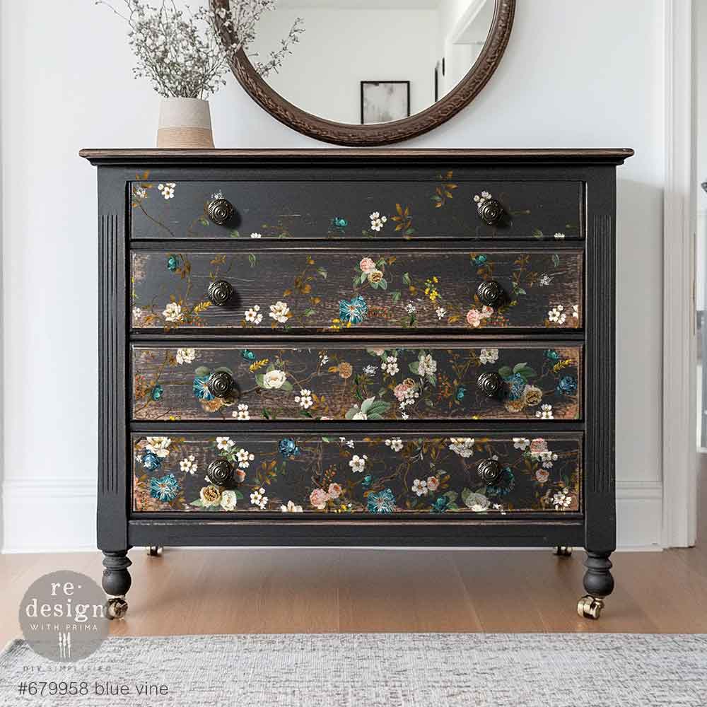 Redesign Decor Transfer - 24"x35" - Blue Vine