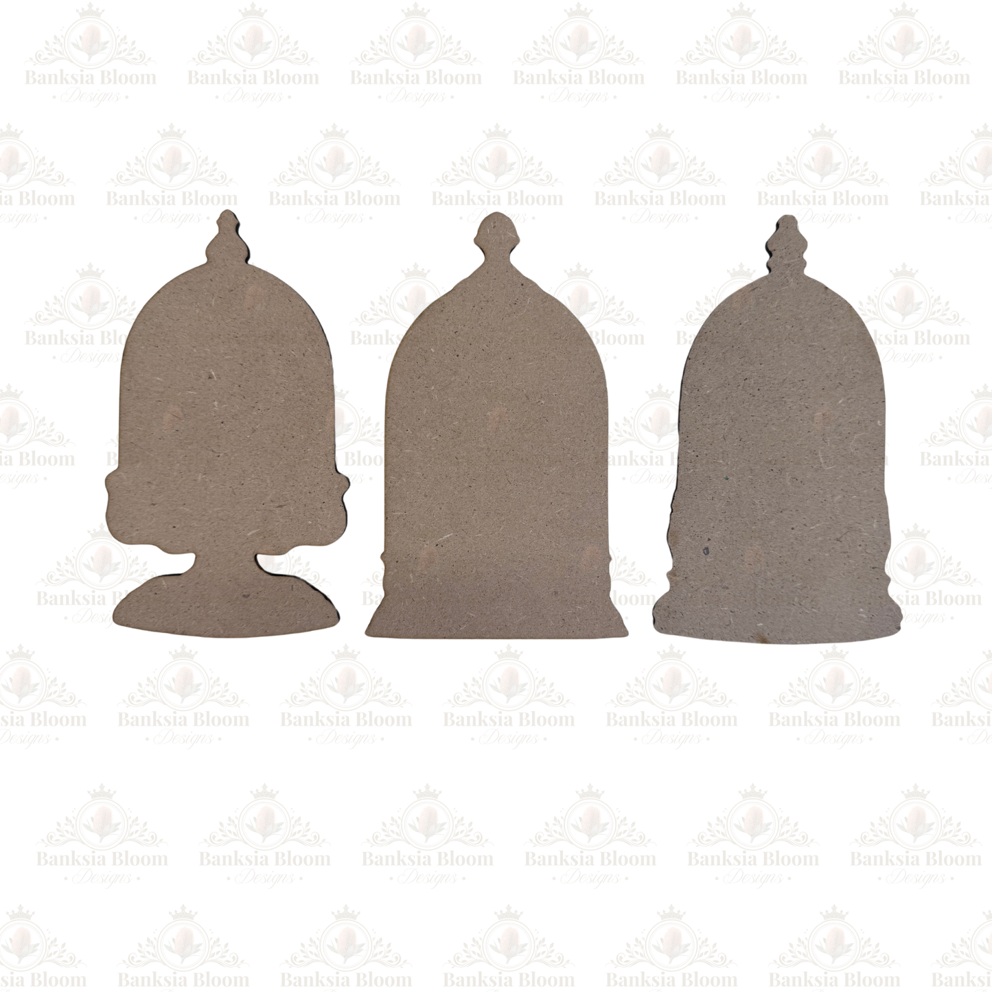 Blank - MDF Les Cloches Shape (Set of 3)