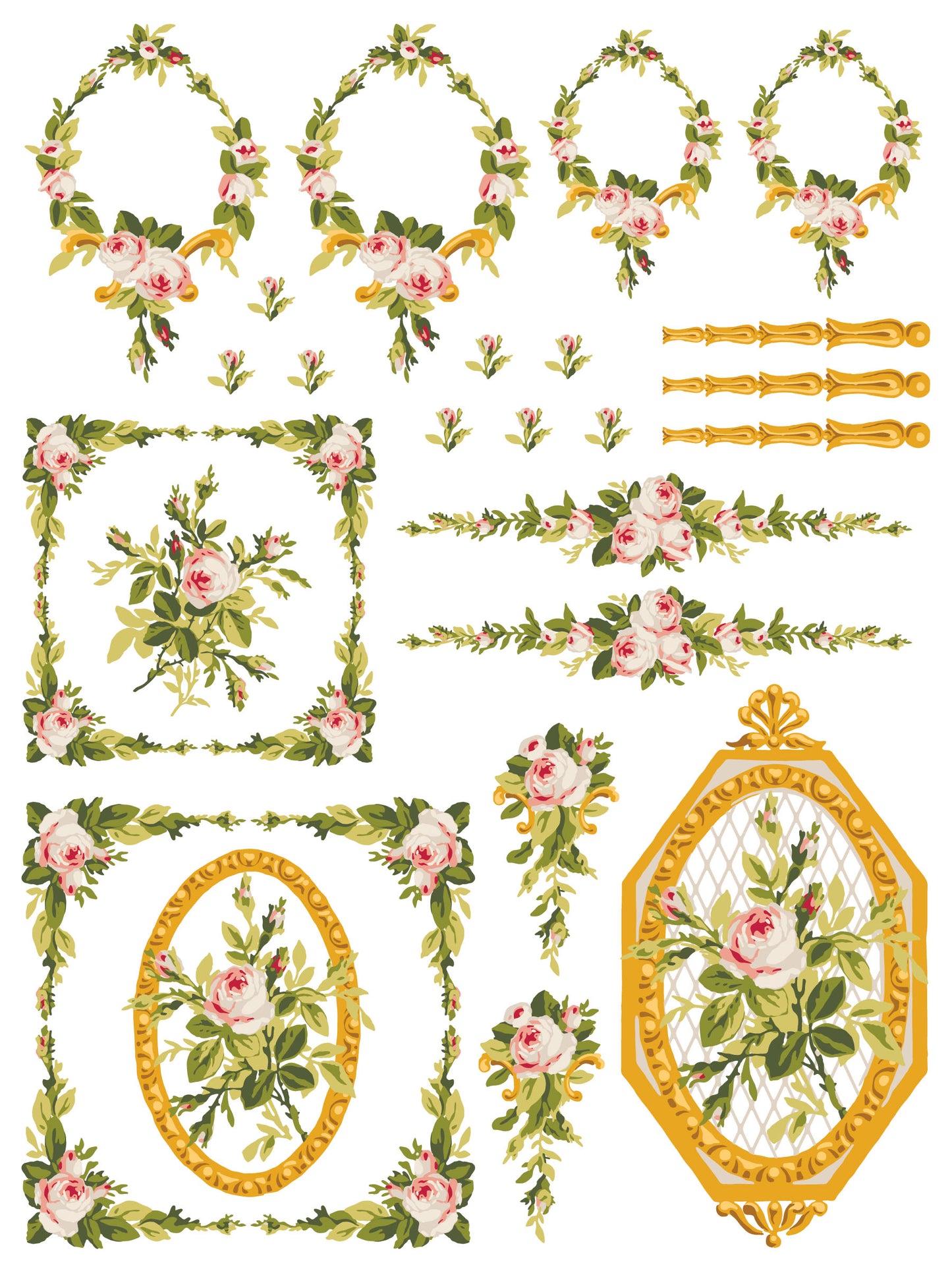 Iron Orchid Designs - Petit Fleur Pink Paint Inlay