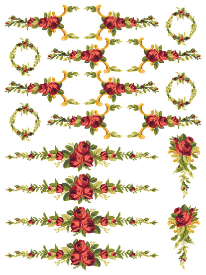 Iron Orchid Designs - Petit Fleur Red Paint Inlay