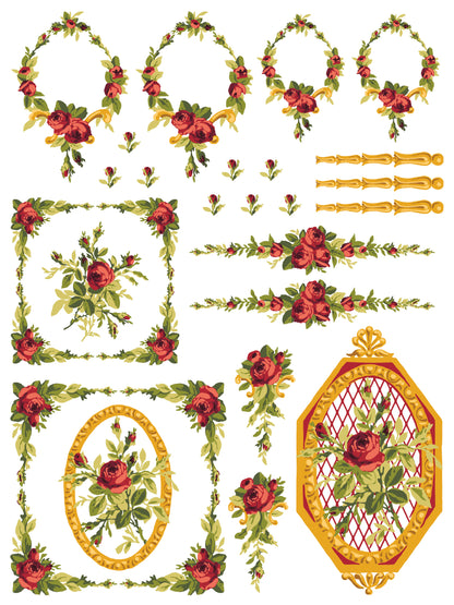 Iron Orchid Designs - Petit Fleur Red Paint Inlay