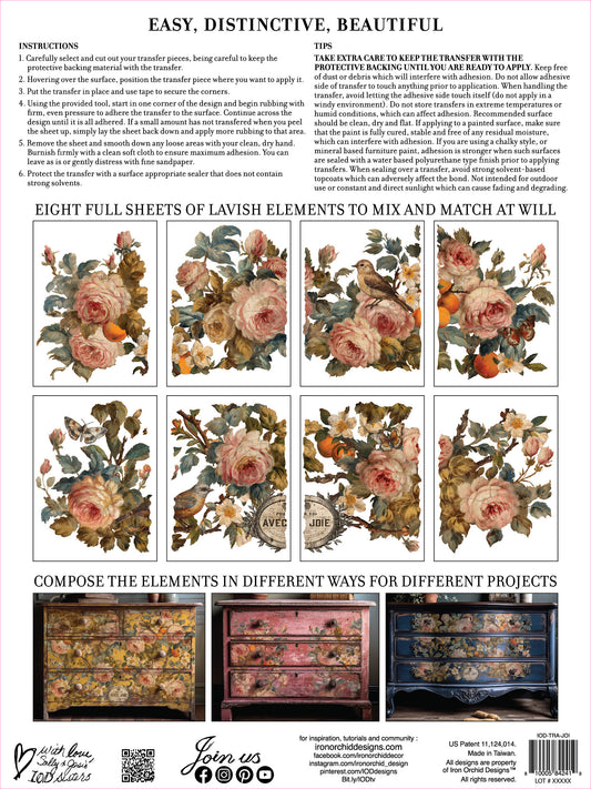 Iron Orchid Designs - Joie Des Roses Decor Transfer Pad