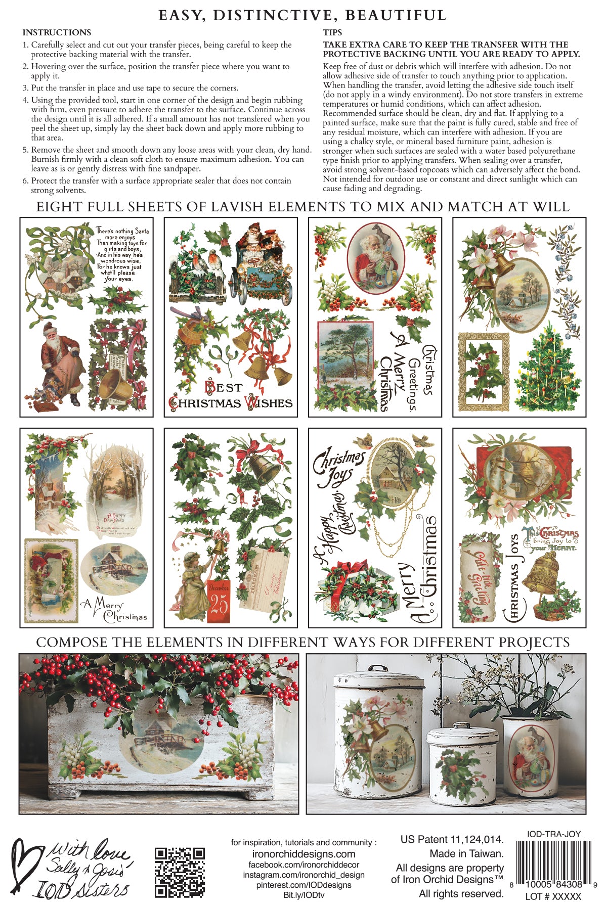 Iron Orchid Designs -  Christmas Joy Decor Transfer Pad