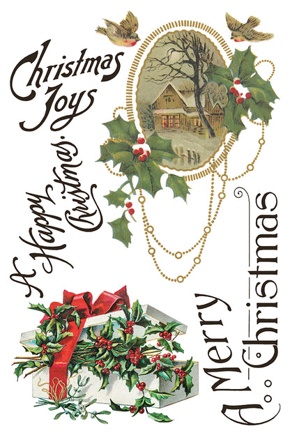 Iron Orchid Designs -  Christmas Joy Decor Transfer Pad