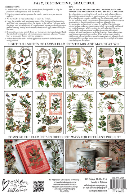 Iron Orchid Designs - Winter Botanist Decor Transfer Pad