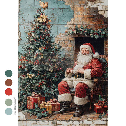 Redesign Decoupage Fiber (A4) - Cozy Claus Corner