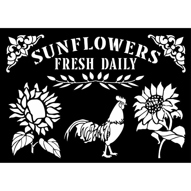 Decoupage Queen Stencils - Fresh Sunflowers