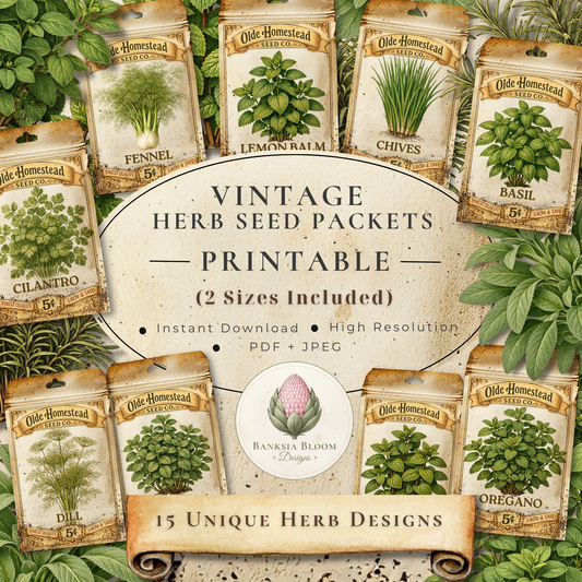 BBD Printable - Vintage Herbs Seed Packets