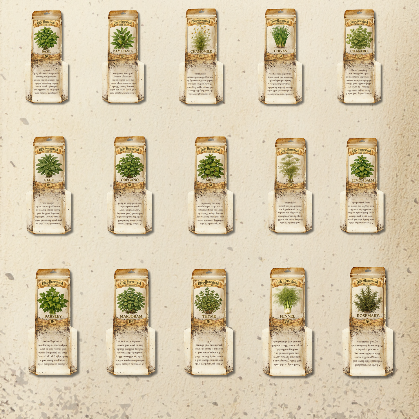 BBD Printable - Vintage Herbs Seed Packets