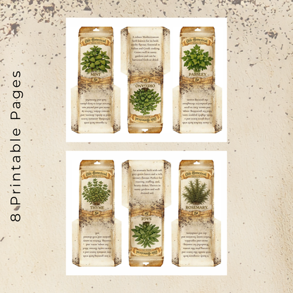 BBD Printable - Vintage Herbs Seed Packets