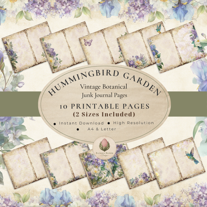 BBD - Printable Journal Pages - Hummingbird Garden